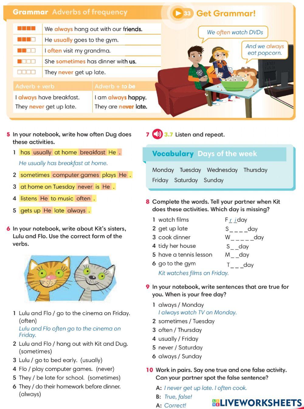 Adverbs of frequency