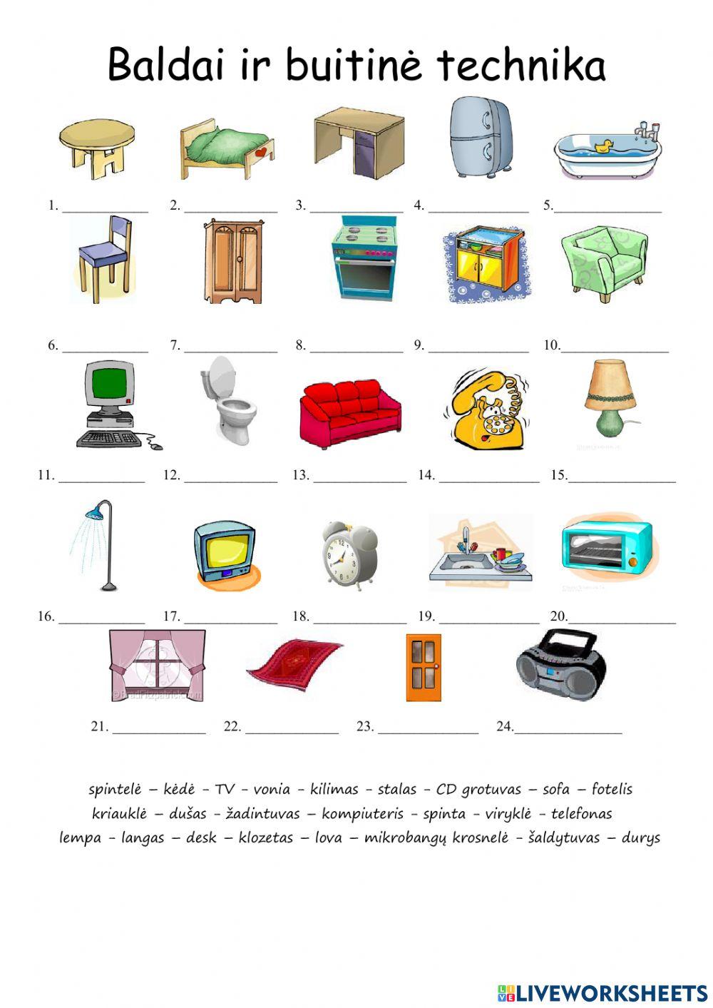 Baldai ir buitinė technika
