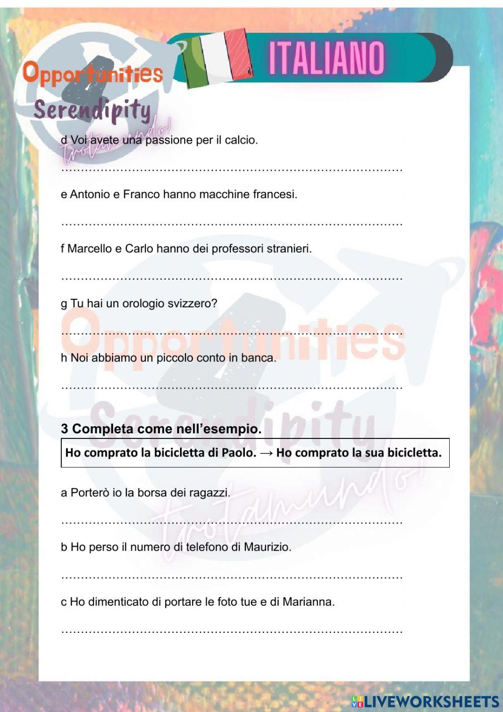 Progetto italiano, tarea 4