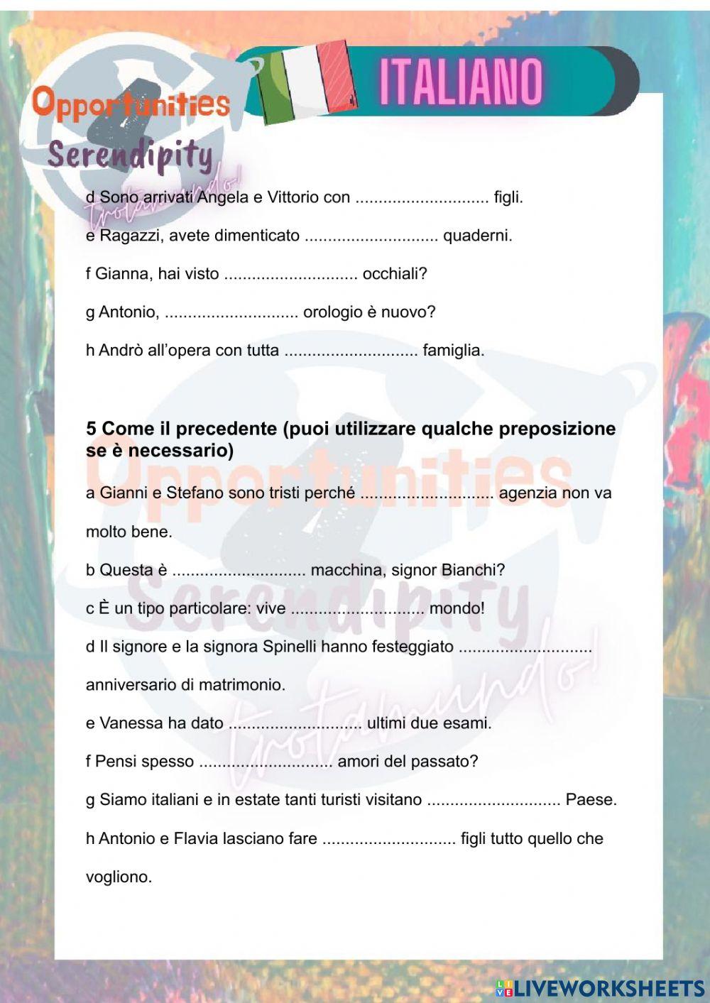 Progetto italiano, tarea 4