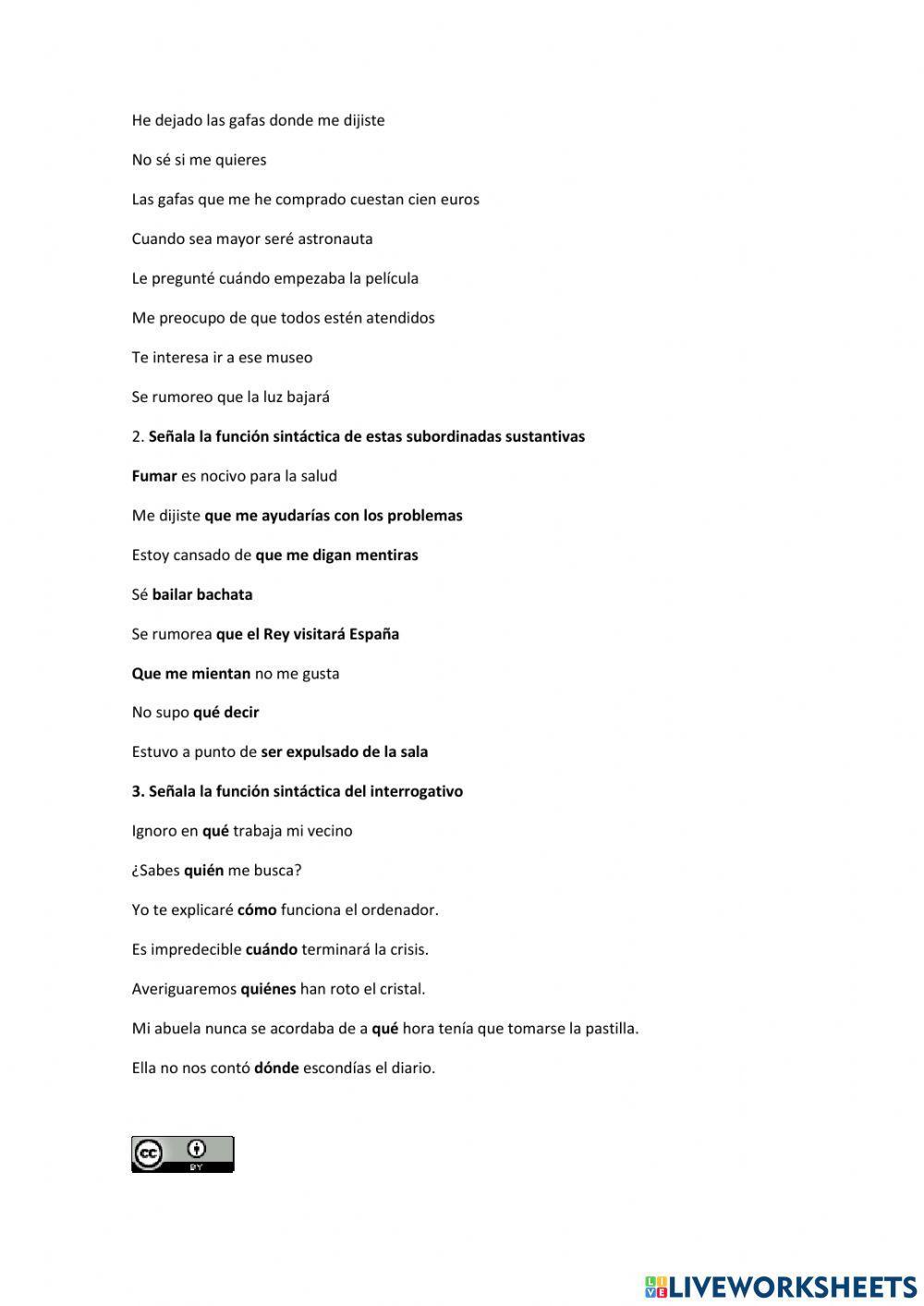 Subordinadas sustantivas