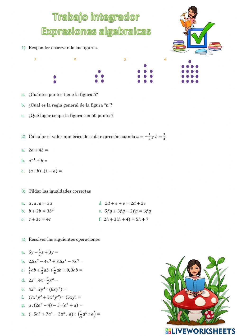 Trabajo integrador de Expresiones algebraicas