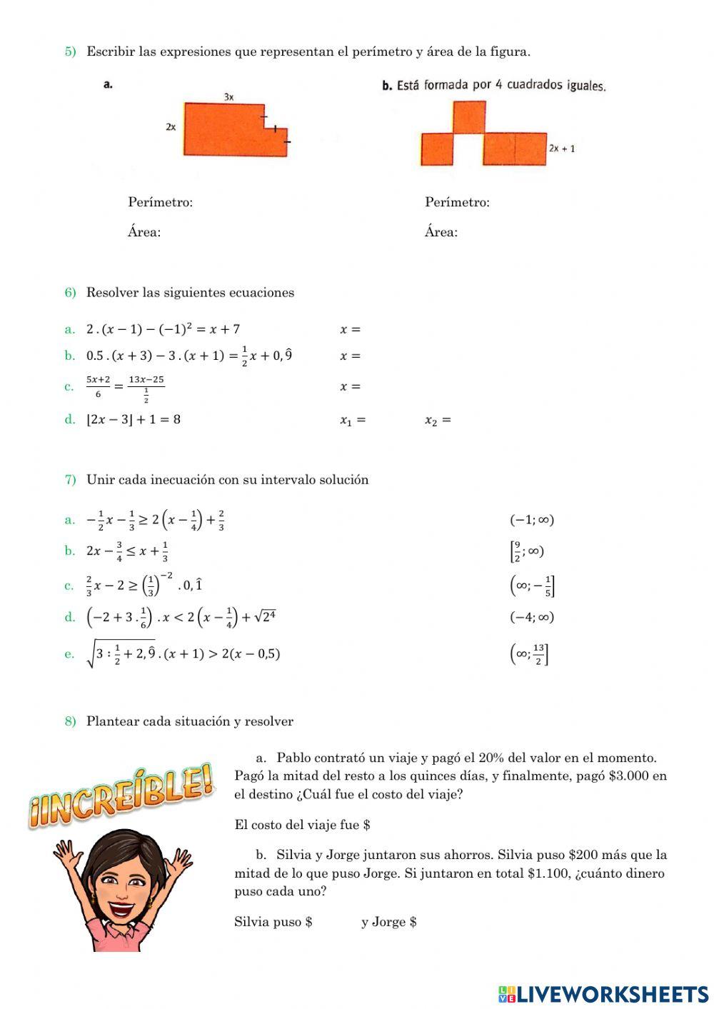 Trabajo integrador de Expresiones algebraicas