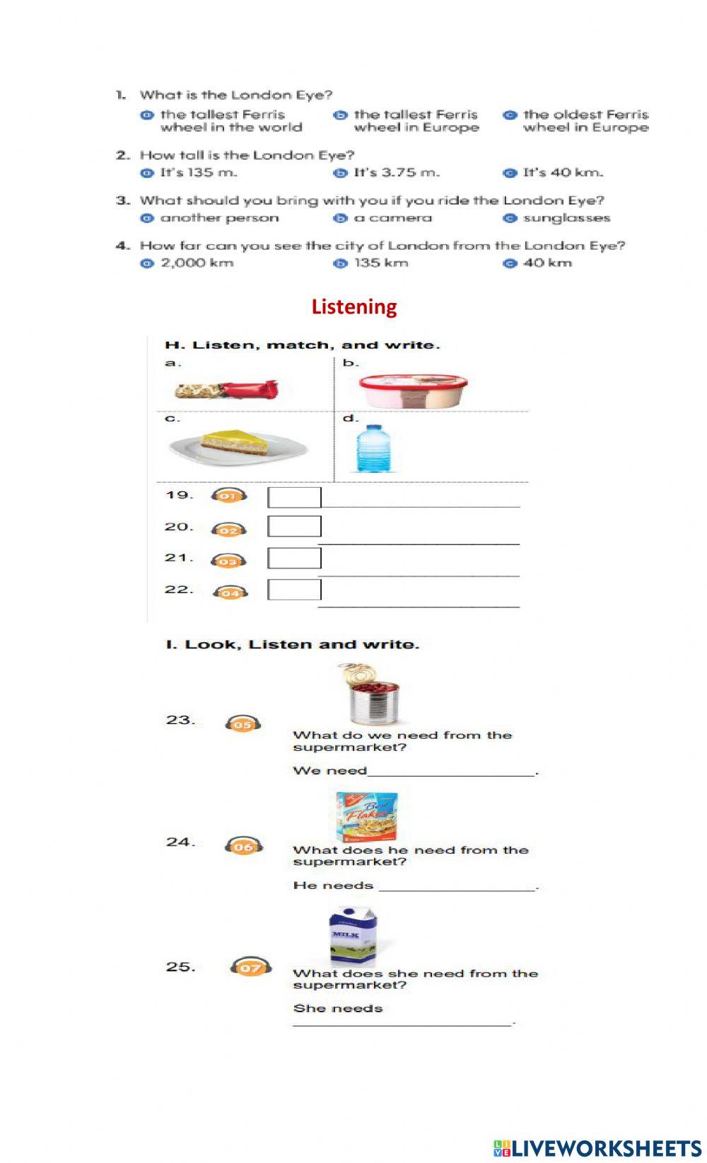 English Exam May 5th grade