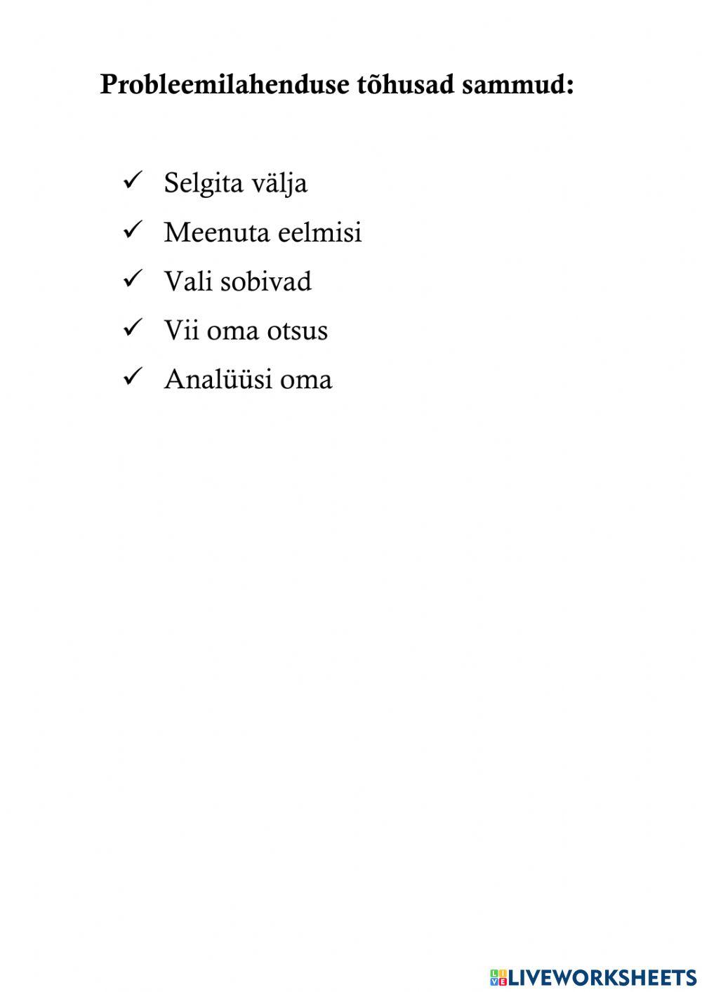 Probleemilahenduse tõhusad sammud