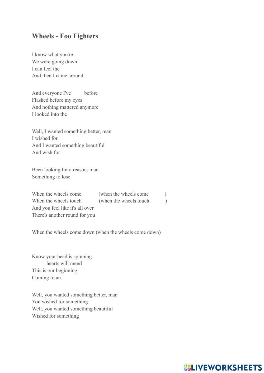 Wheels - Foo Fighters