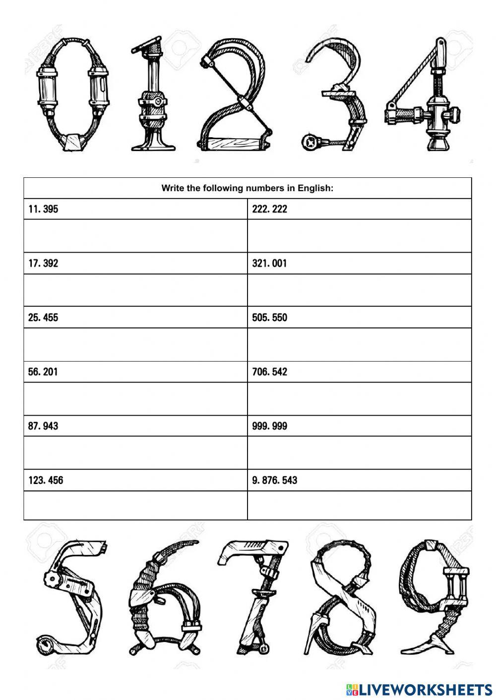 Large Numbers in English