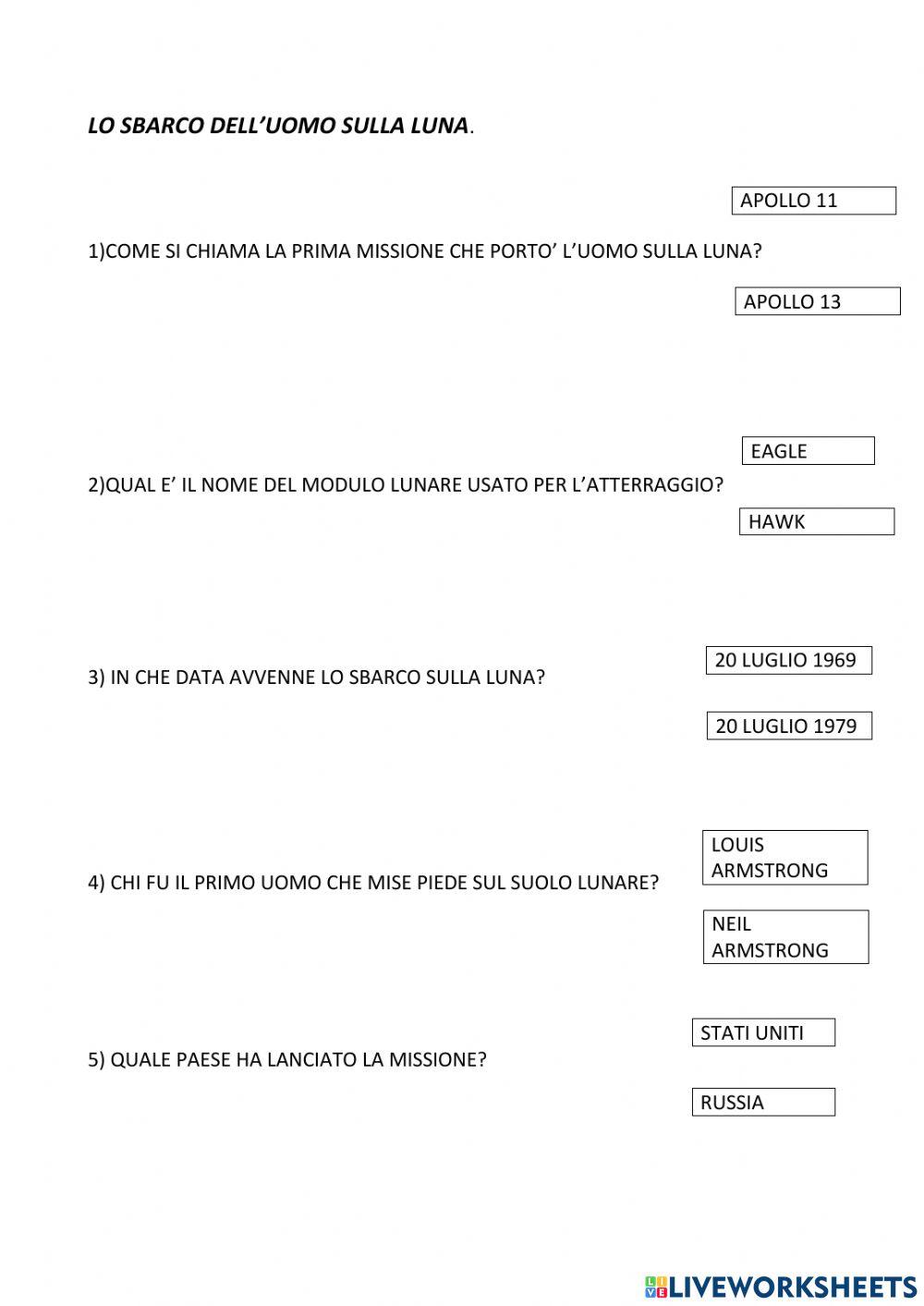 Lo sbarco sulla luna