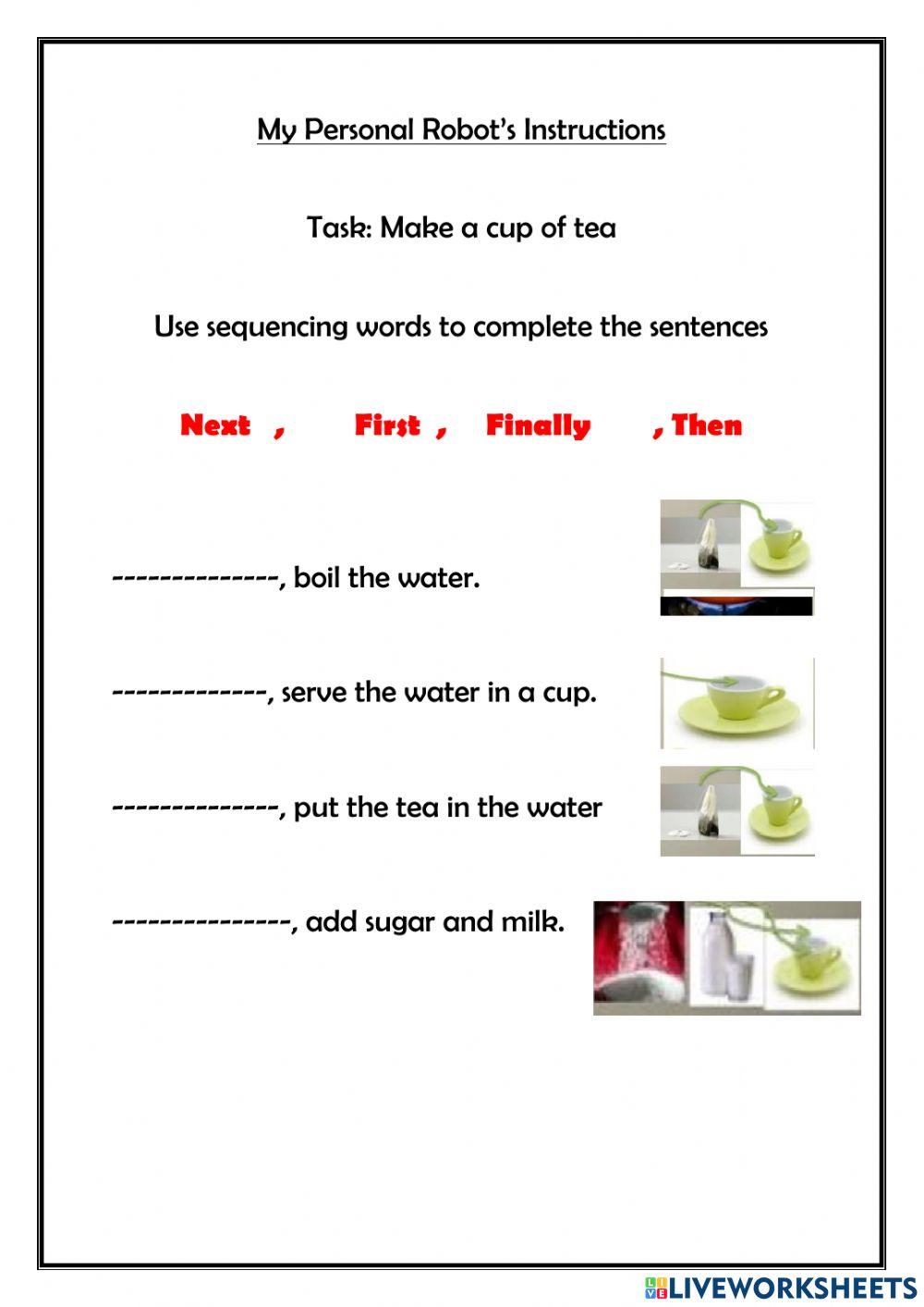 Sequence the information