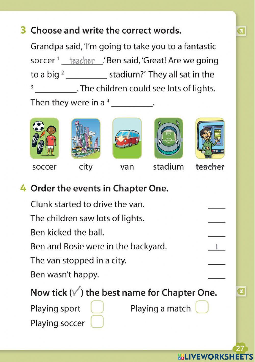 Soccer in the street chap 1&2