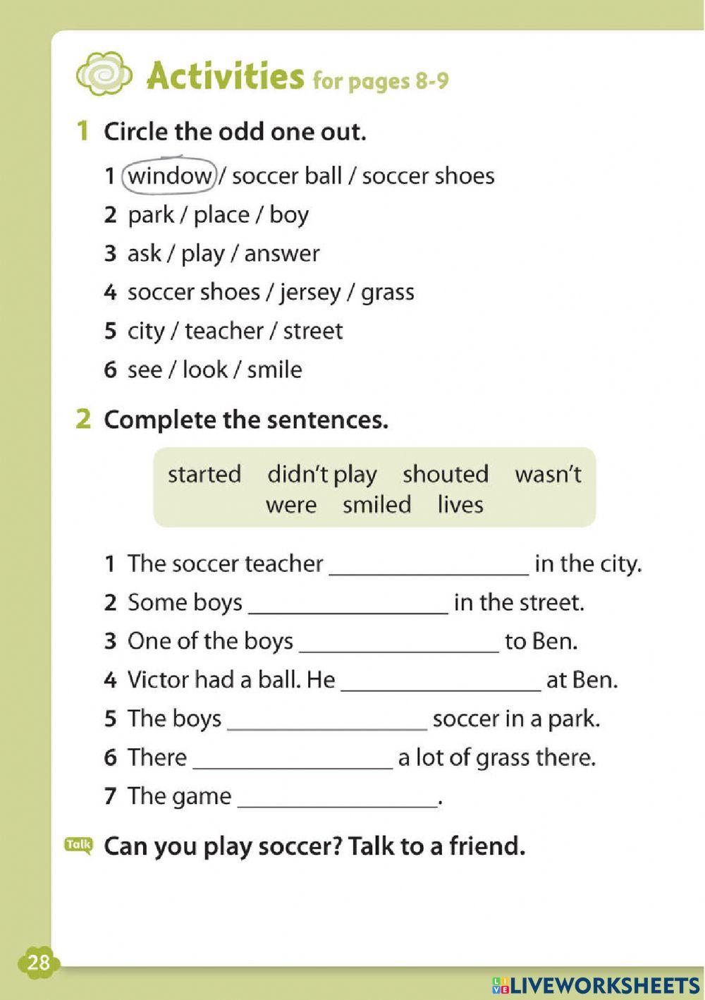 Soccer in the street chap 1&2