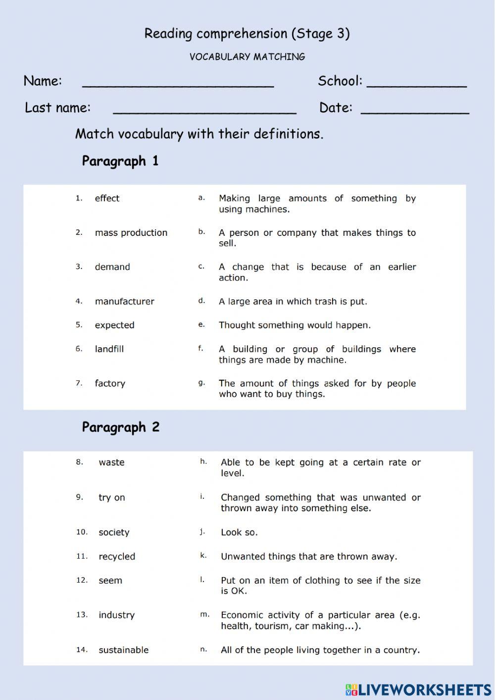 Reading Comprehension