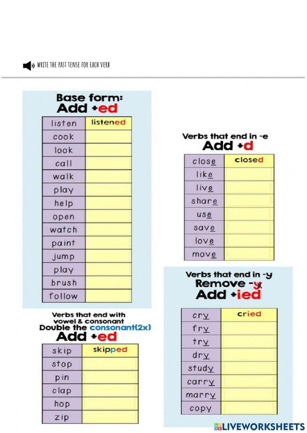 Regular Verbs