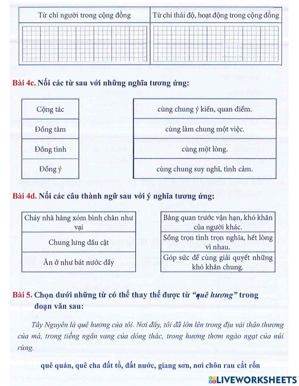 Tiếng Việt 3 lên 4 - Dạng 7a: Mở rộng vốn từ