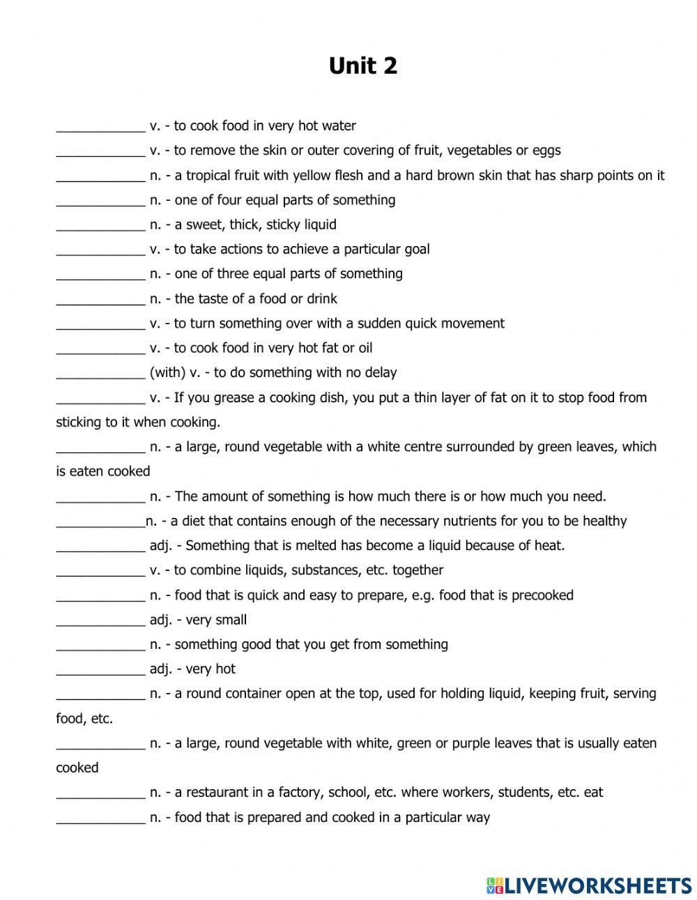 Ielts f1 listening unit 2 vocab