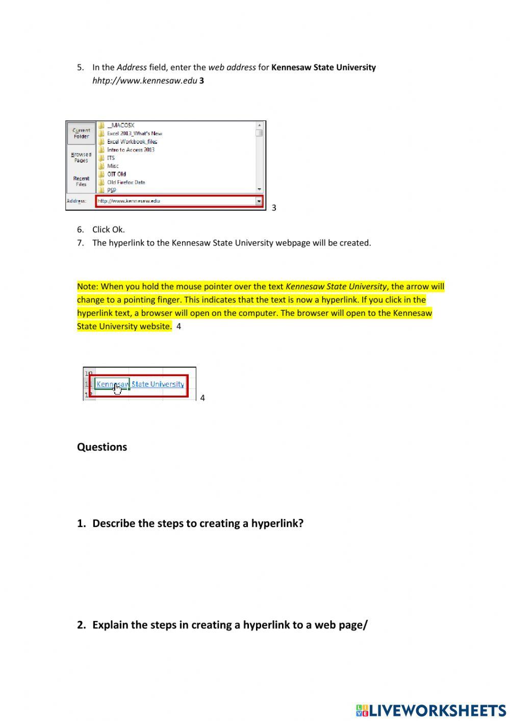 Lesson 4 Inserting Hyperlinks