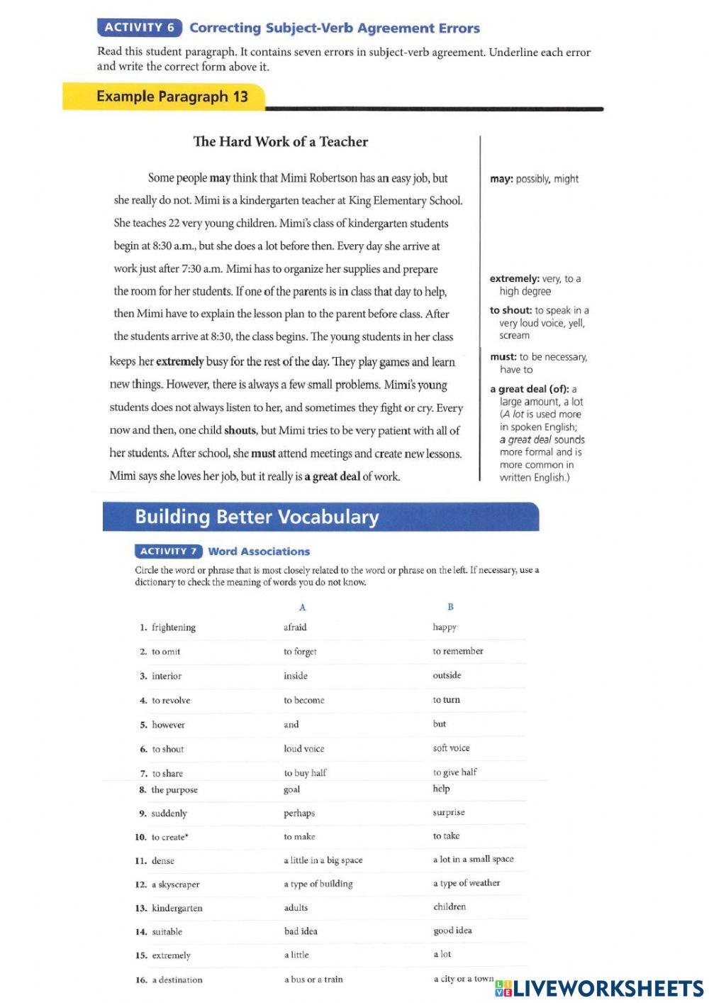 Language and vocabulary