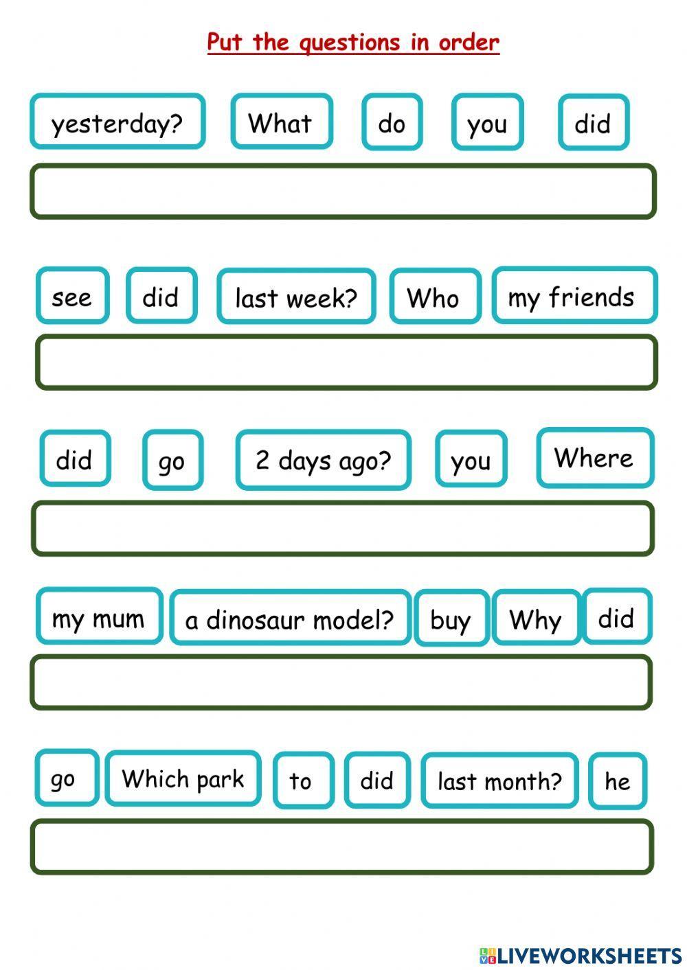 Wh-questions Past Simple