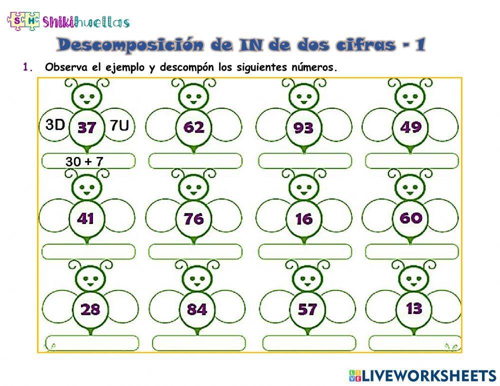 Descomposición de números de dos cifras