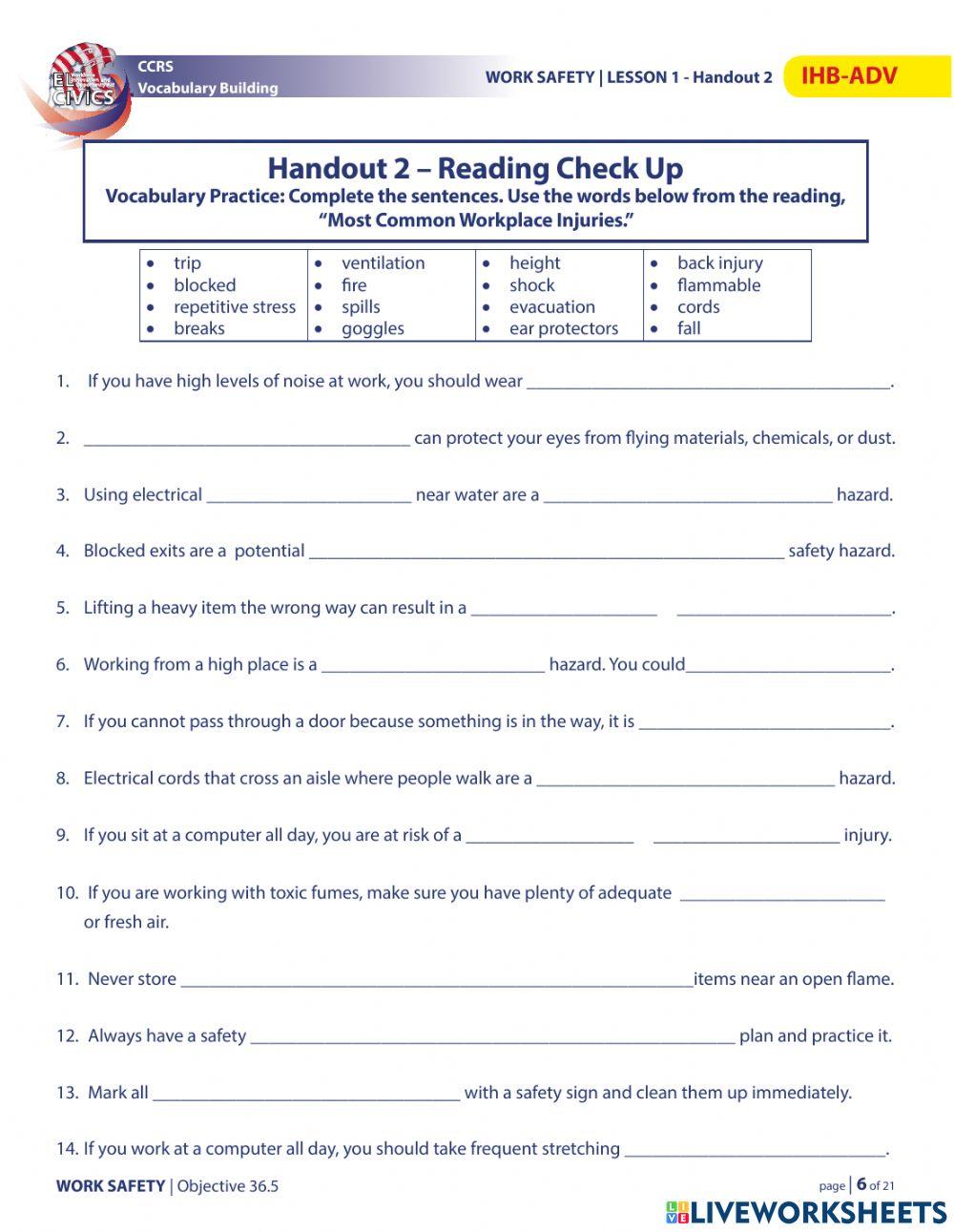 EL Civics Work Safety 36.5