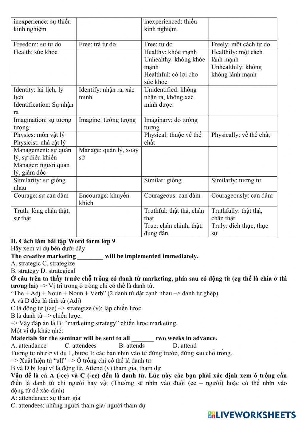Word form lop 9 thei tung unit