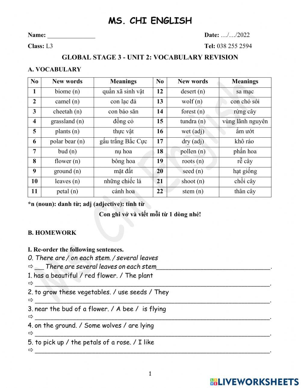 Foreign-Teacher-L3-U2-VOCAB-REVISION