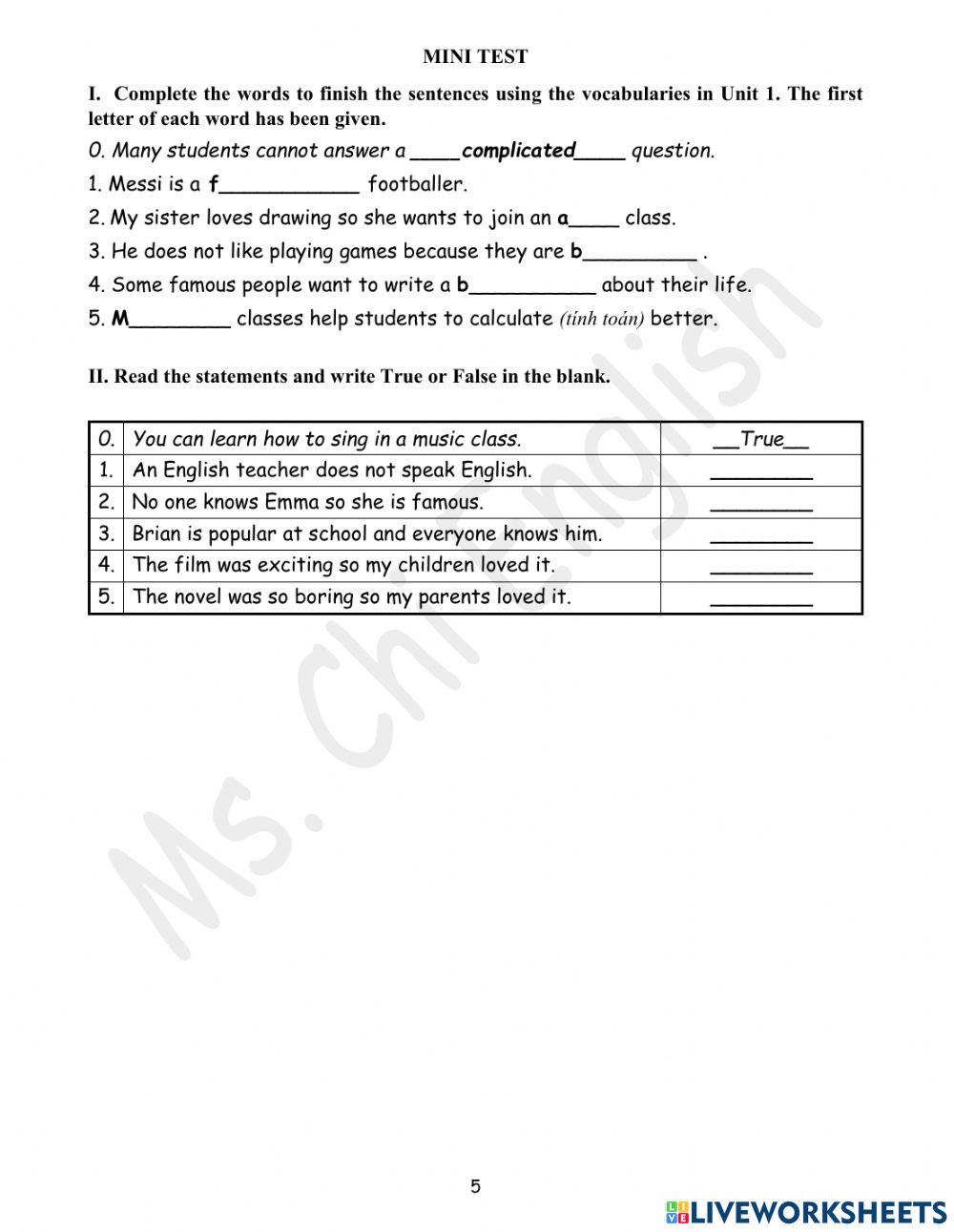 Foreign-Teacher-L3-U2-VOCAB-REVISION
