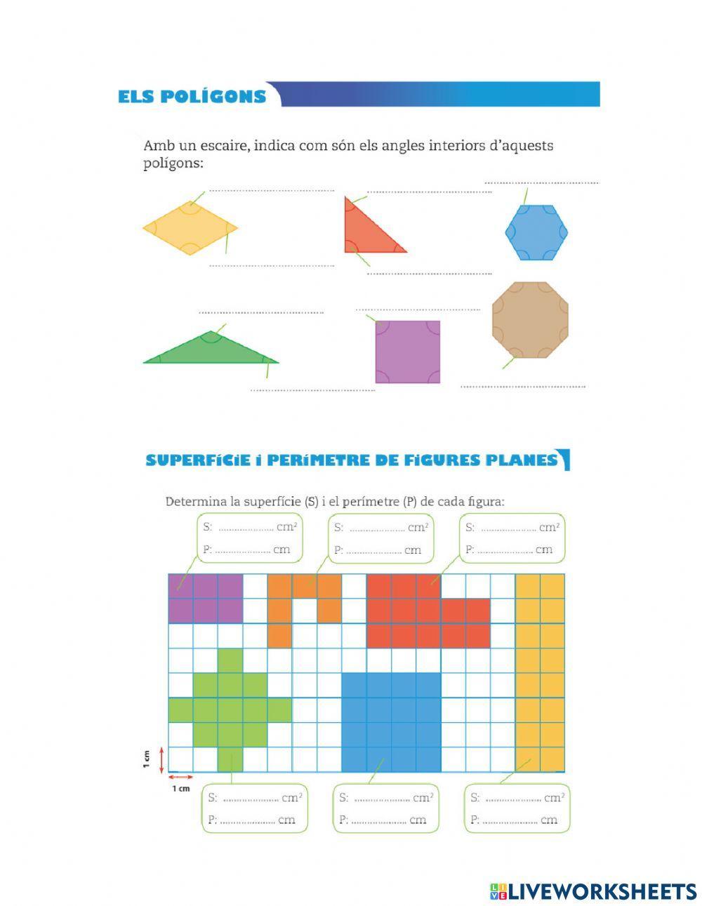 Polígons, superfície, perímetre Polígons, superfície, perímetre