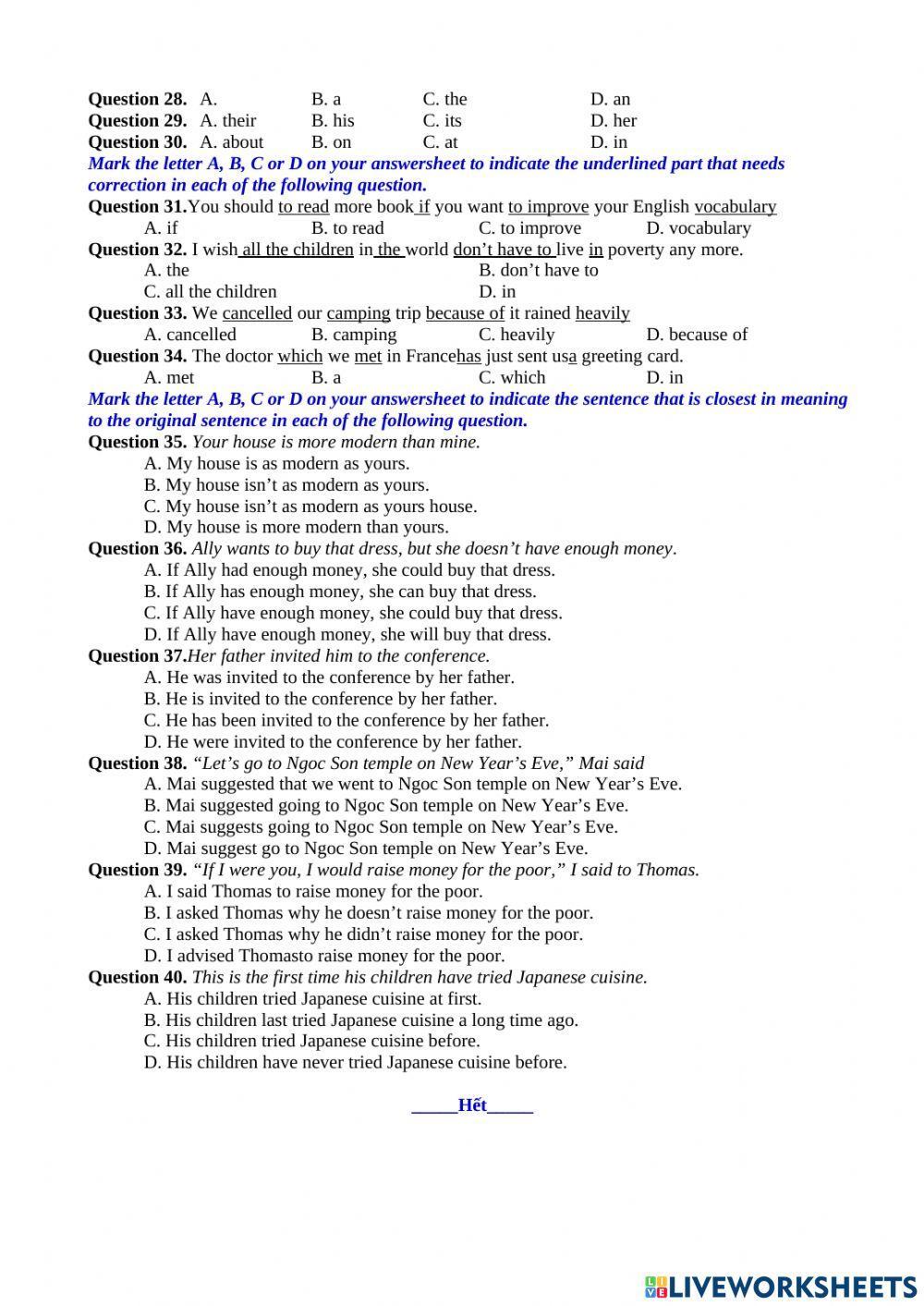 Đề thi vào lớp 10-hà nội (2020-2021)
