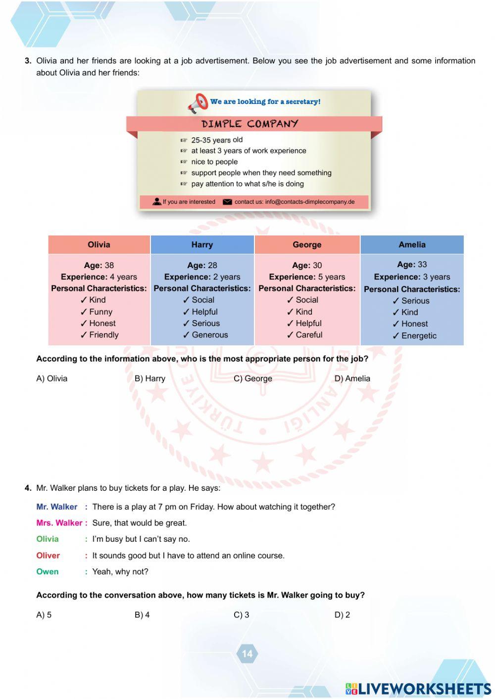 Ekim-Kasım-Aralık Örnek Sorular