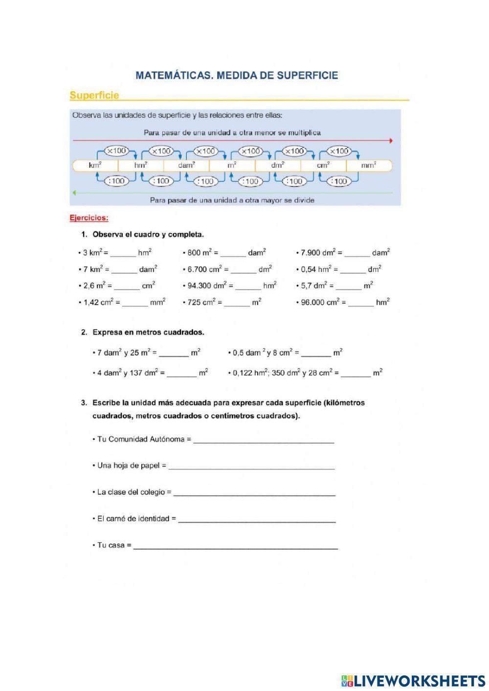 Medidas de superficie