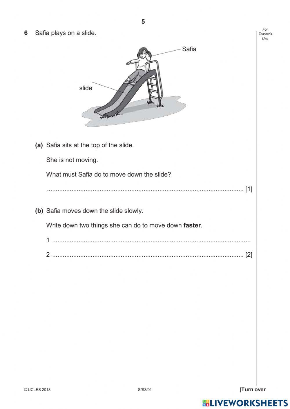CAMBRIDGE PRIMARY PROGRESSION TEST PAPER 1 PART 1