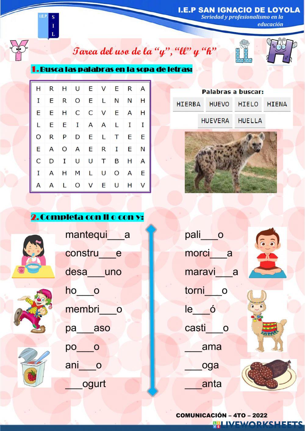 Uso de y, ll y h