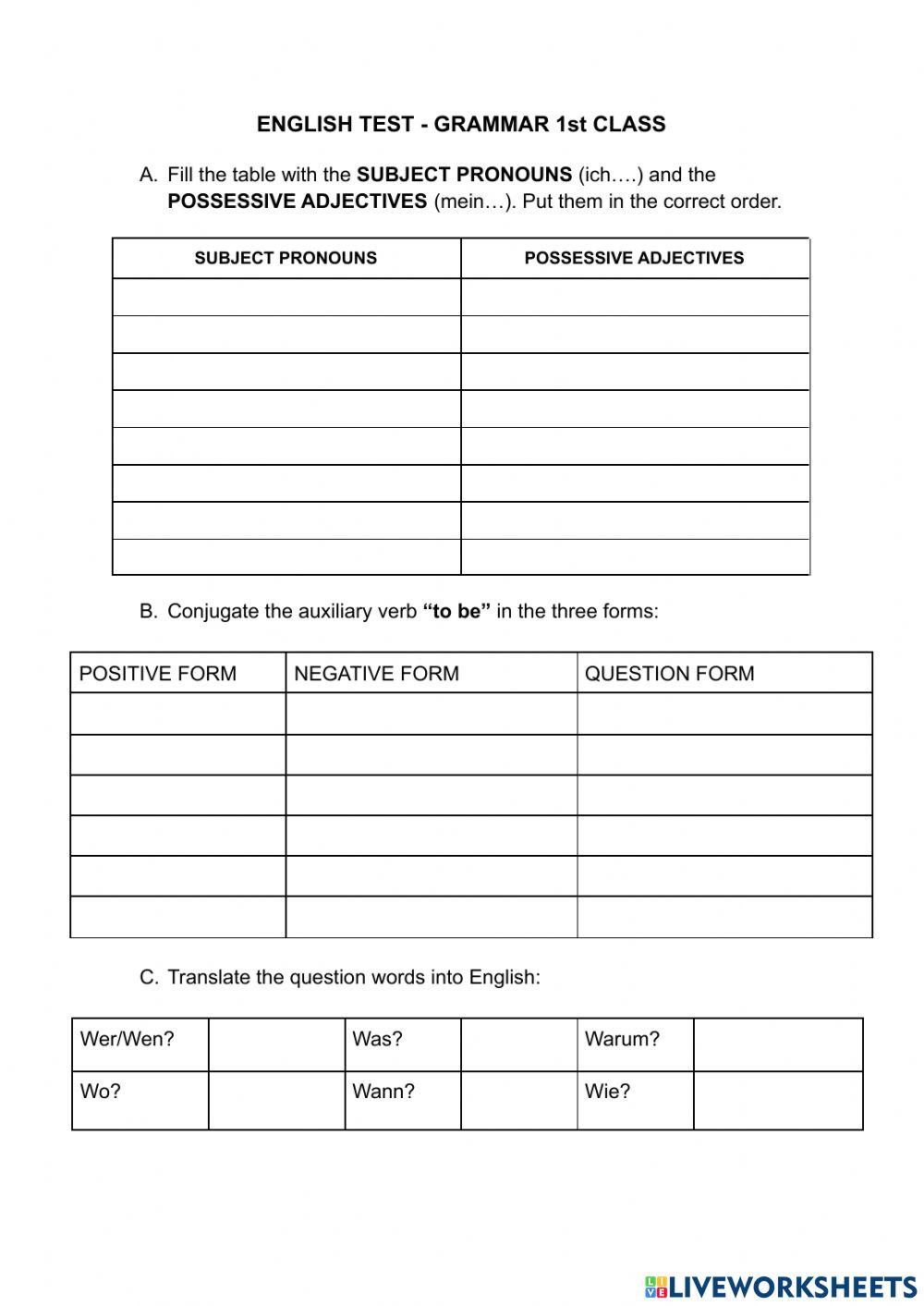 Simple present -Subject pronouns