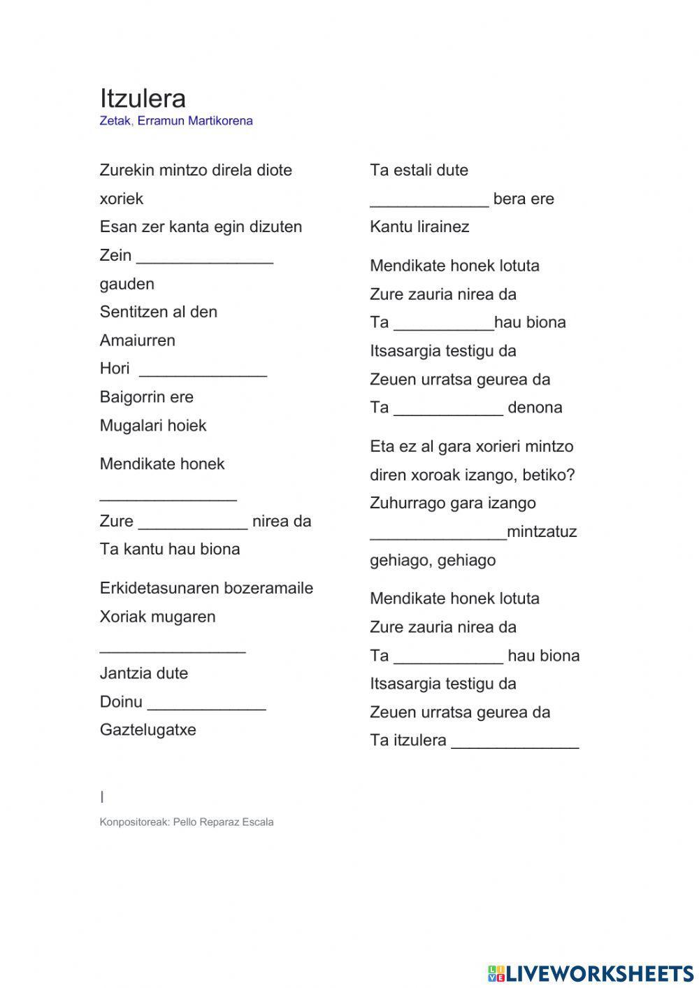 Entzumena: abesti bat