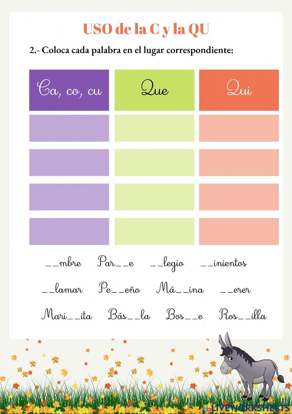 Uso de la C y la QU (II)