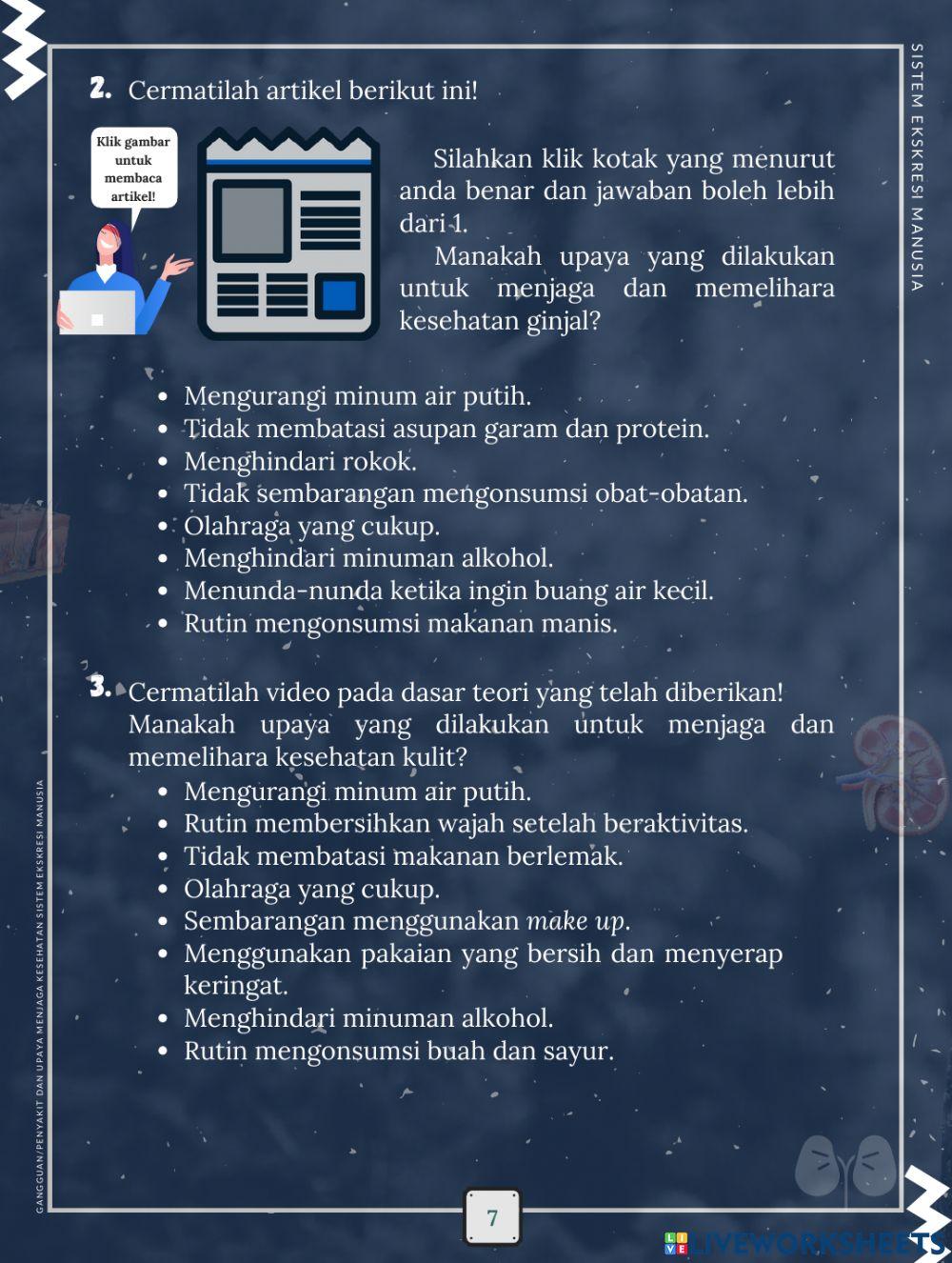 LKPD Elektronik Berbasis Inkuiri Terbimbing Materi Sistem Ekskresi Manusia 2