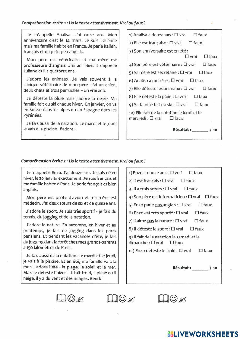 Conprehension ecrite
