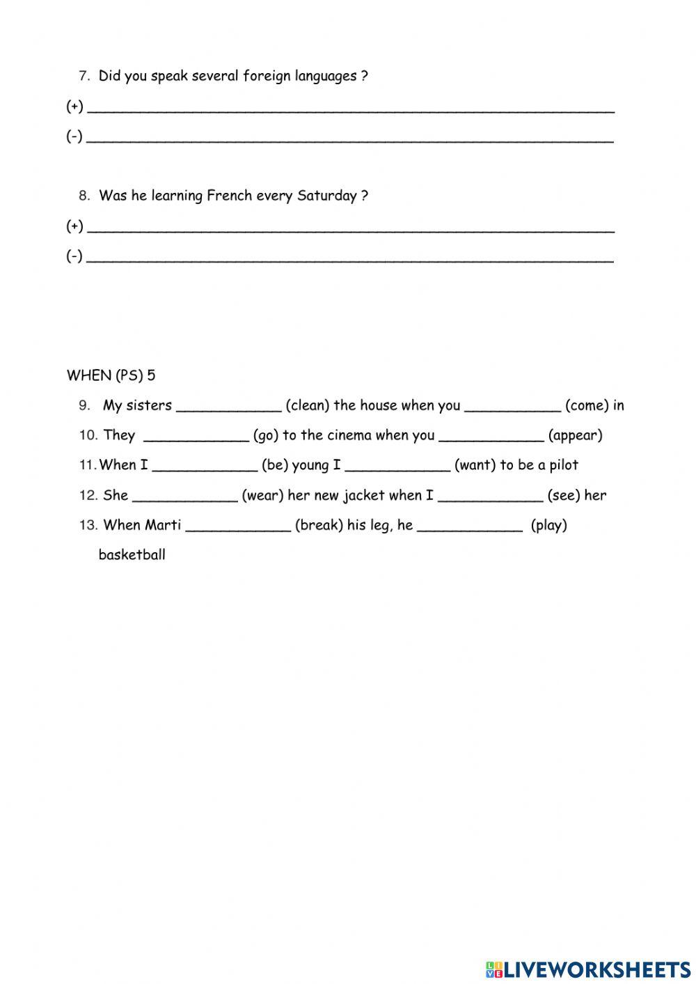 Past simple - past continuous
