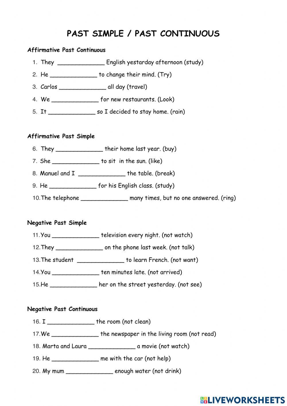 Past simple-past continuous