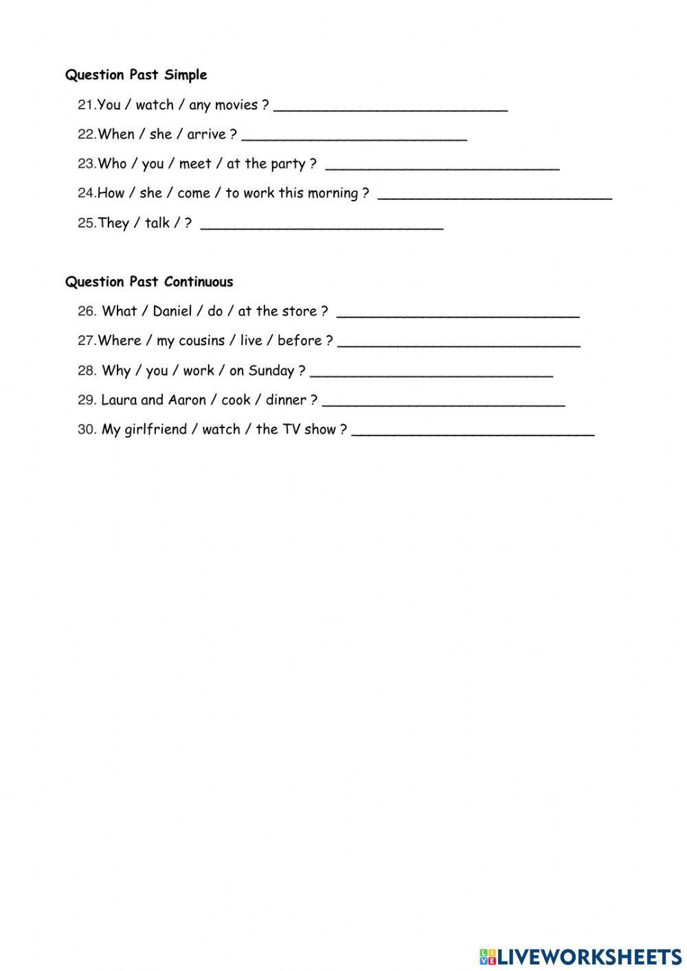 Past simple-past continuous