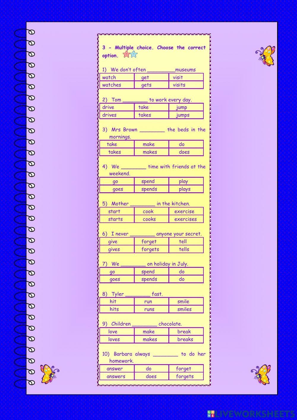 present simple :affirmative 