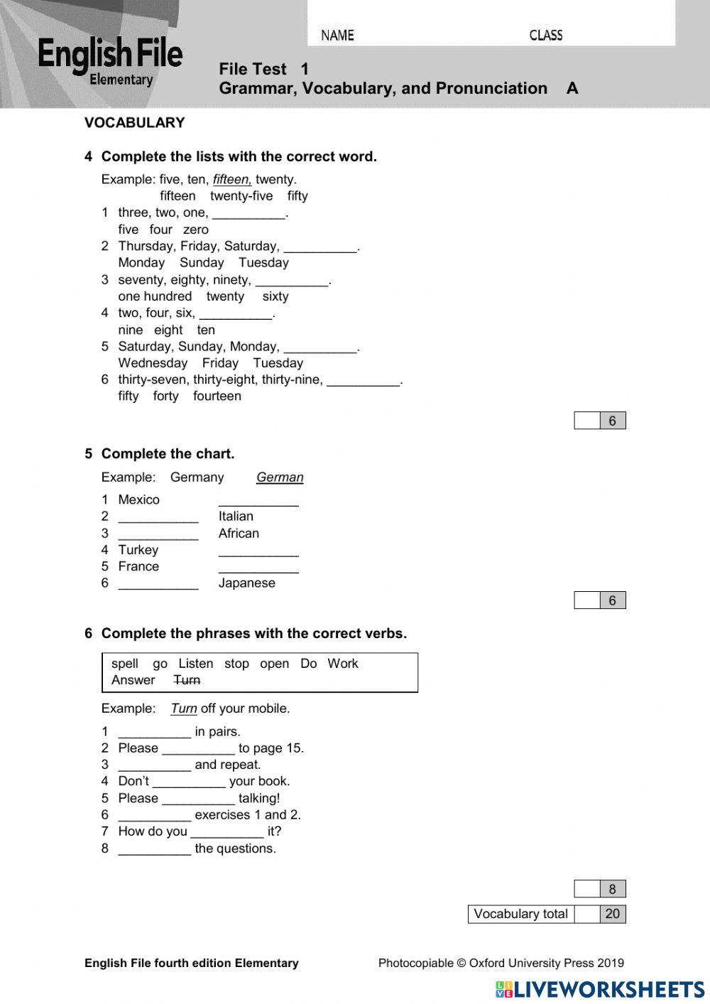 English File-elementary-unit 1
