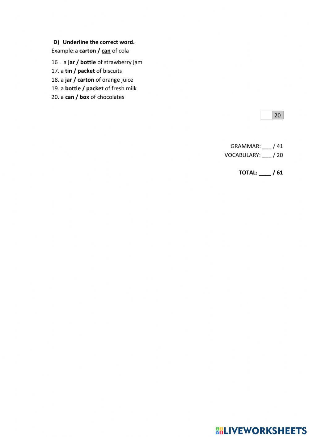 Third term test ELEMENTARY