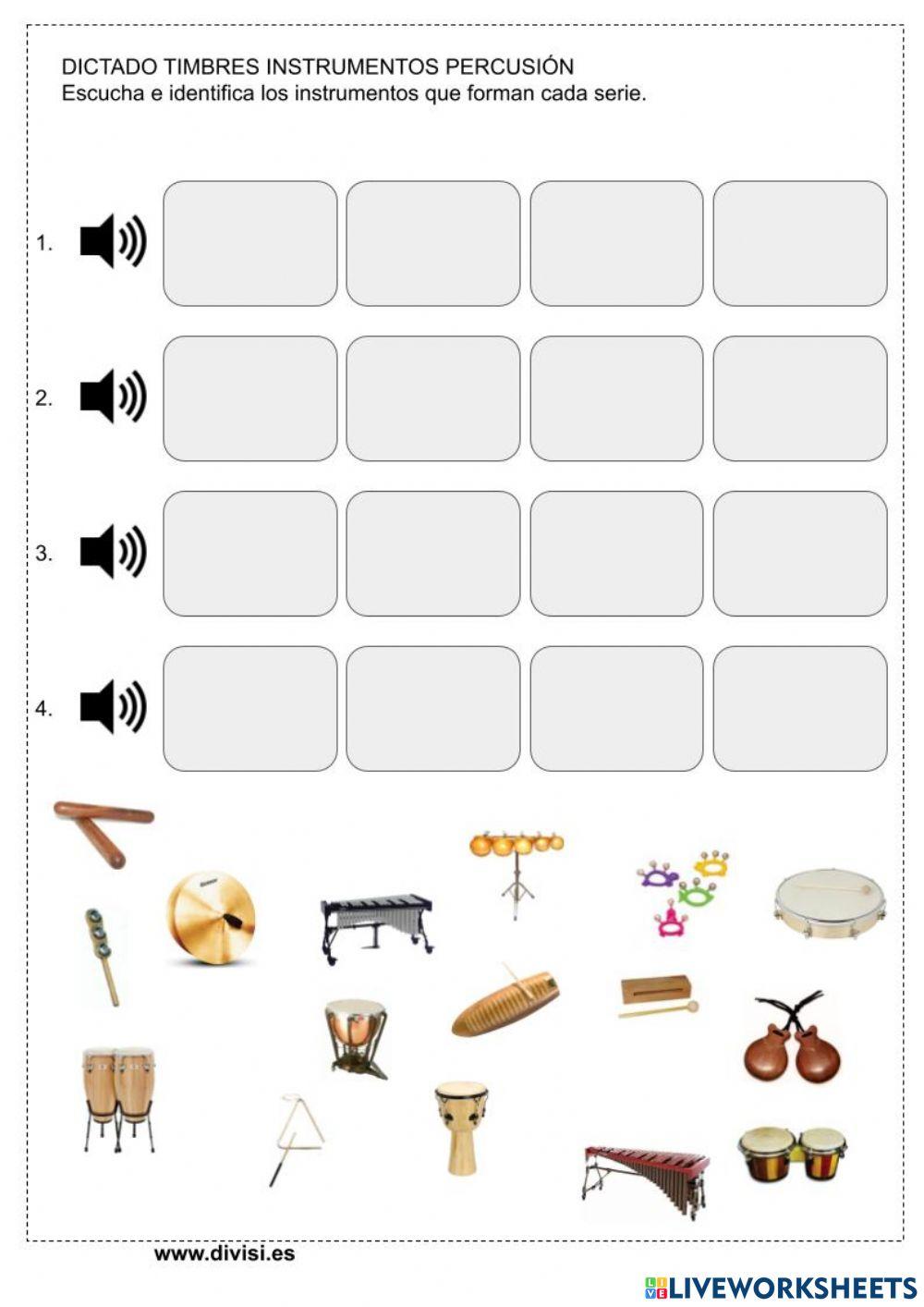 DICTADO TÍMBRICO (Instrumentos percusión 01) DICTADO TÍMBRICO (Instrumentos percusión 01)