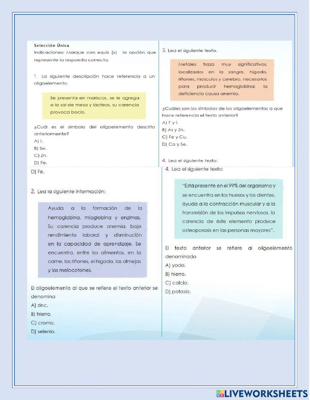 Uso de los oligoelementos