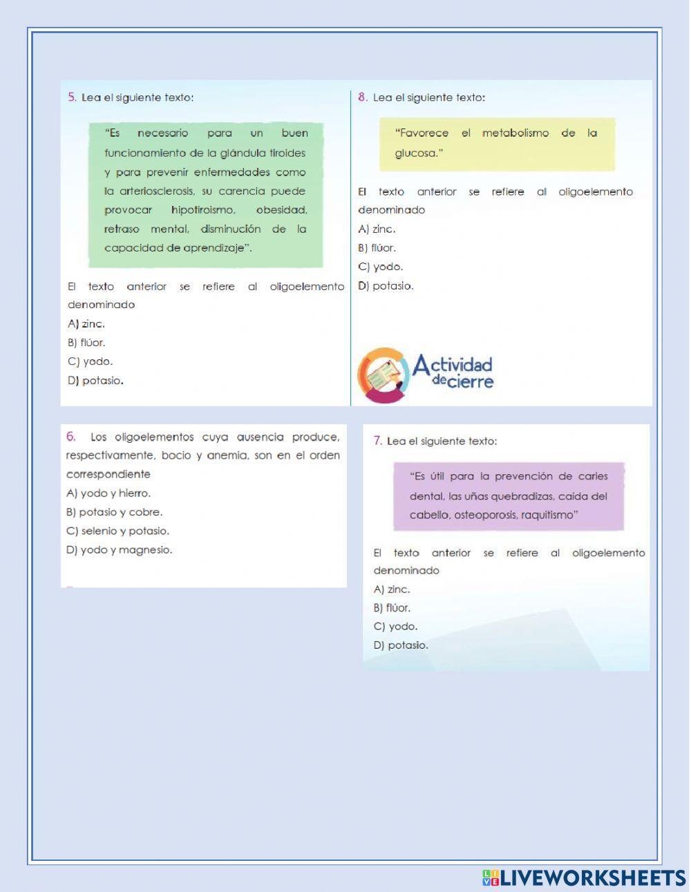 Uso de los oligoelementos