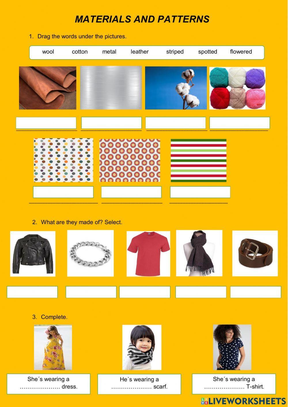 Patterns and materials