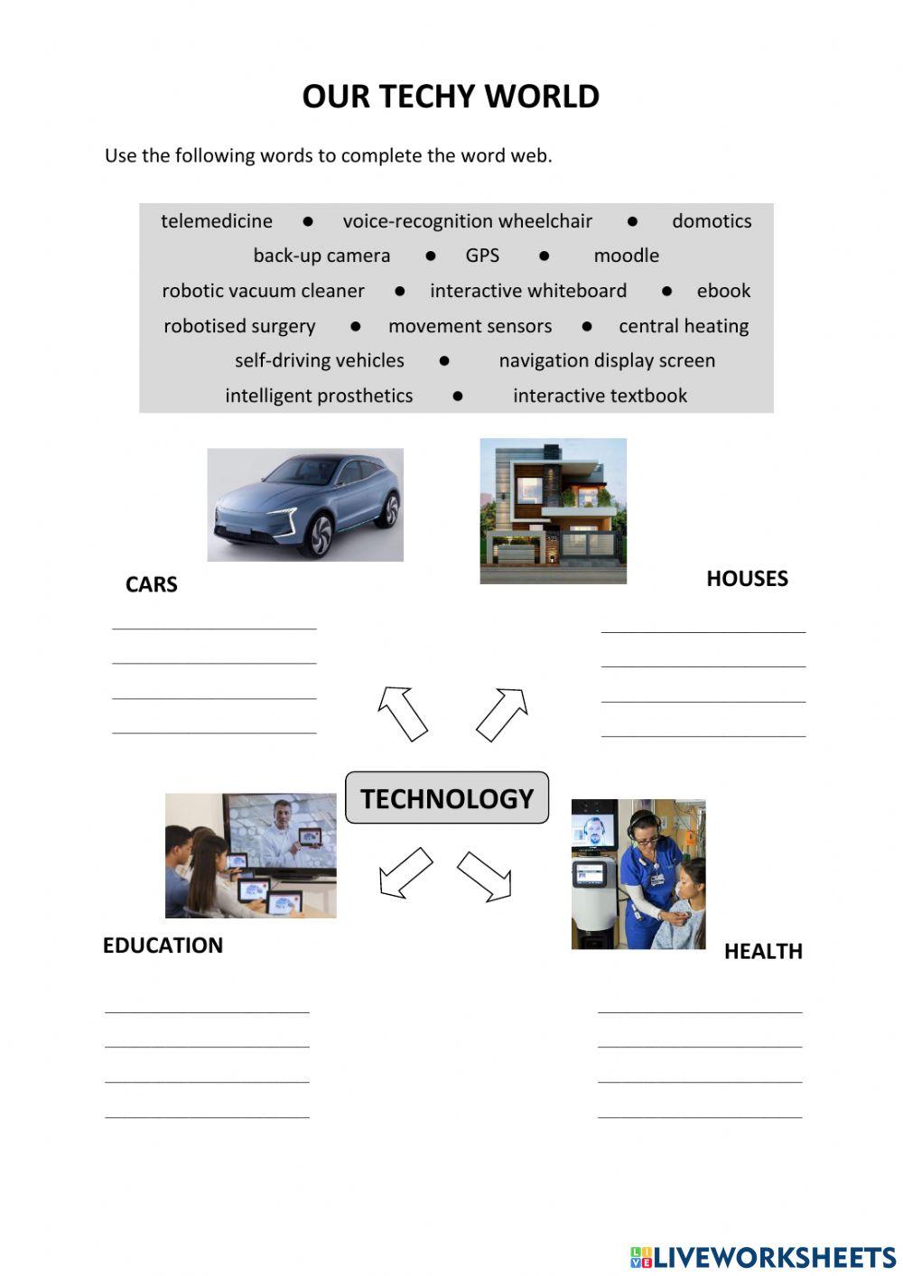 Technology online exercise for live worksheets