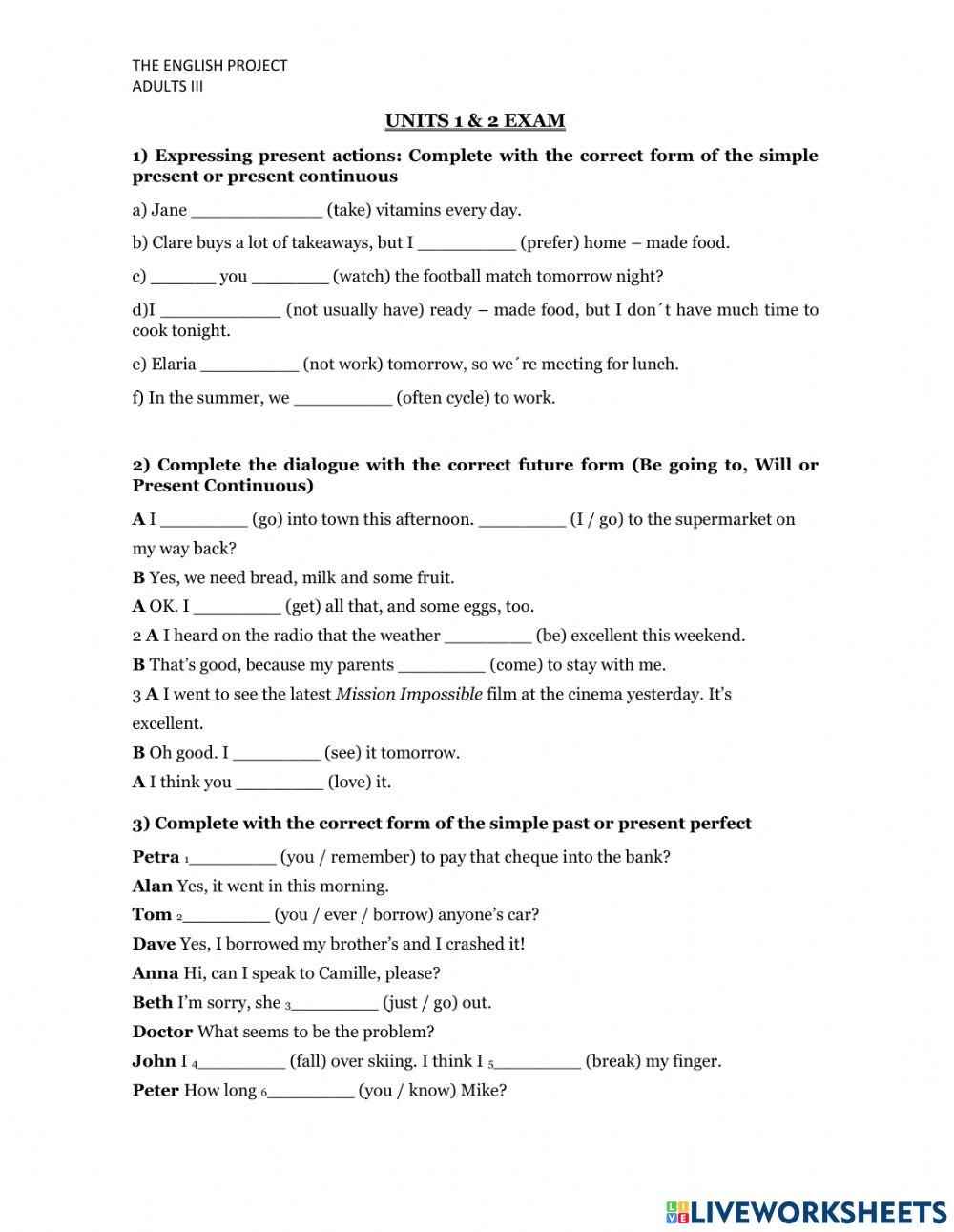 Units 1 2 exam Free Interactive Worksheets 2020684